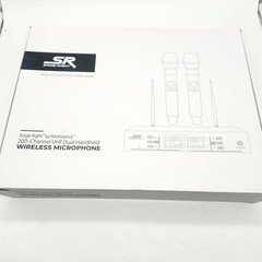 Monoprice Wireless Mic System Dual Handheld 200-Channel UHF for Karaoke Church