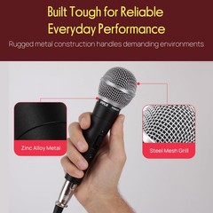 Pyle Professional Dynamic Vocal Microphone – Moving Coil 1 pack, Black