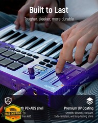 Synido K25 25 Key USB C MIDI Keyboard Purple Pads