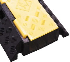 Cable Ramp 2 Pack of 3 Channel PVC Rubber Cable Protector, 44000lbs Capacity …