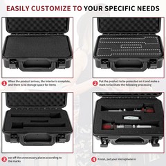 Hard Carrying Case,Shockproof Storage Box with Customizable Foam,11inch Porta