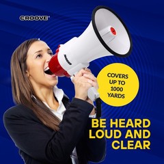 Rechargeable Megaphone Bullhorn Speaker, 1000 Yard Range, Lightweight, Siren