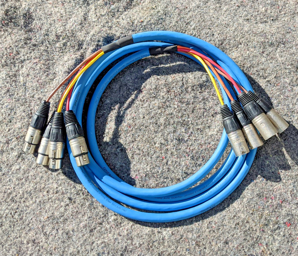 GEPCO 4 CHANNEL XLR PATCH SNAKE 5′ NEUTRIK CONNECTORS 4 PAIR VGC
