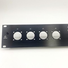 2U Rack Panel with 4 Large Speakon Cutouts NL8 8 D-Series Connector Cutouts