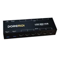 DOREMiDi HUB-8 MIDI 6×6 MIDI Interface Host X2 USB3.1 MIDI Hub Box 96 Channels