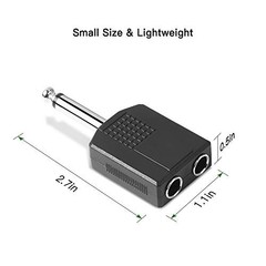1/4″ 6.35mm Stereo Plug Male to Dual 1/4″ 6.35mm Jack 1/4 Audio Splitter TS