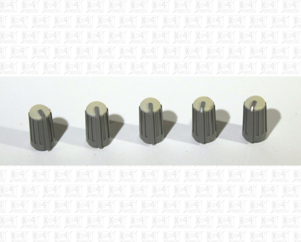 White and Gray D-Shaft Mixing Console Knobs Lot Of 5