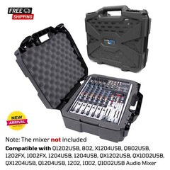 17″ Hard Shell Audio DJ Mixer Travel Case for Behringer Xenyx Q1202USB X1204USB