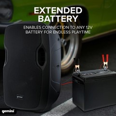 Gemini 10” 1000W Wireless Battery-Powered Bluetooth Speaker (AS-10TOGO)
