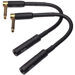 CESS-090 Low-Noise Right Angle 1/4 TS Male to Female Guitar Extension Cable 2 P