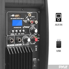 PylePro 600W 8″ Bluetooth DJ PA Speaker USB, FM, AUX, Mic, XLR BRAND NEW