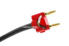 1ft Dual Banana Red Plug to Speakon Female Type Speaker/Amplifier Jumper Cable