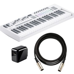 Novation Launchkey 49 Mk4 Keyboard Controller – White POWER & CABLE KIT