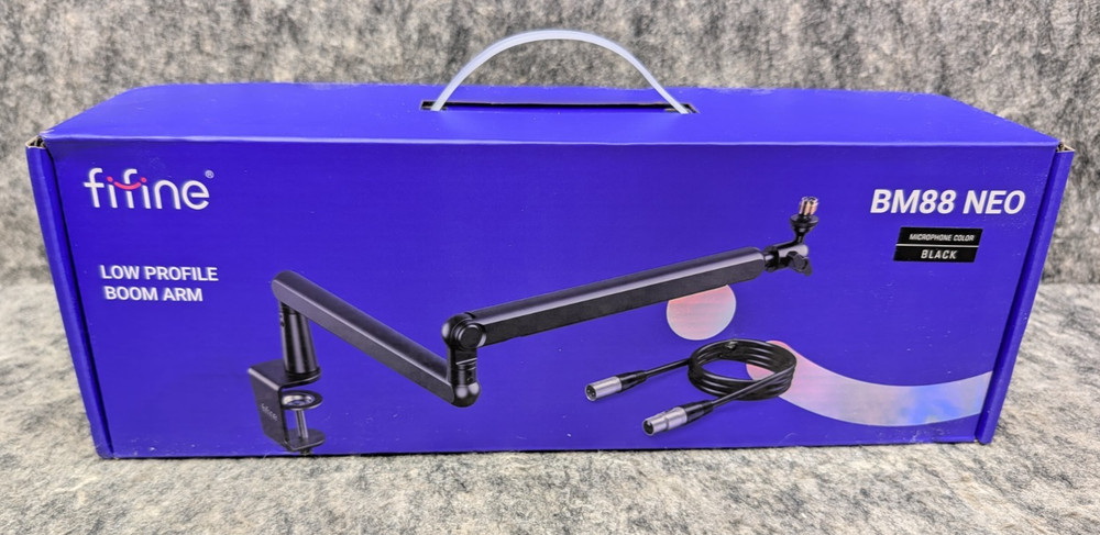 FIFINE BM88 Neo Low Profile Microphone Boom Arm Stand w/ XLR Cable 🔥NEW🔥