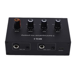 Microphone Preamplifier Compact Adjustable Gain For Studio Use Black Recommended