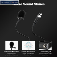Phenyx Pro Dual UHF Wireless Microphone System，Auto-Scan Medium, Black