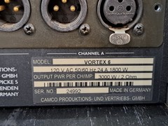 Camco Vortex 6 6000 Watt Amplifier 2u 120V Nexo