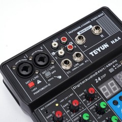 Bluetooth USB DJ Console +Sound Card Studio Mixer Mini Audio Mixer 2/4 Channel