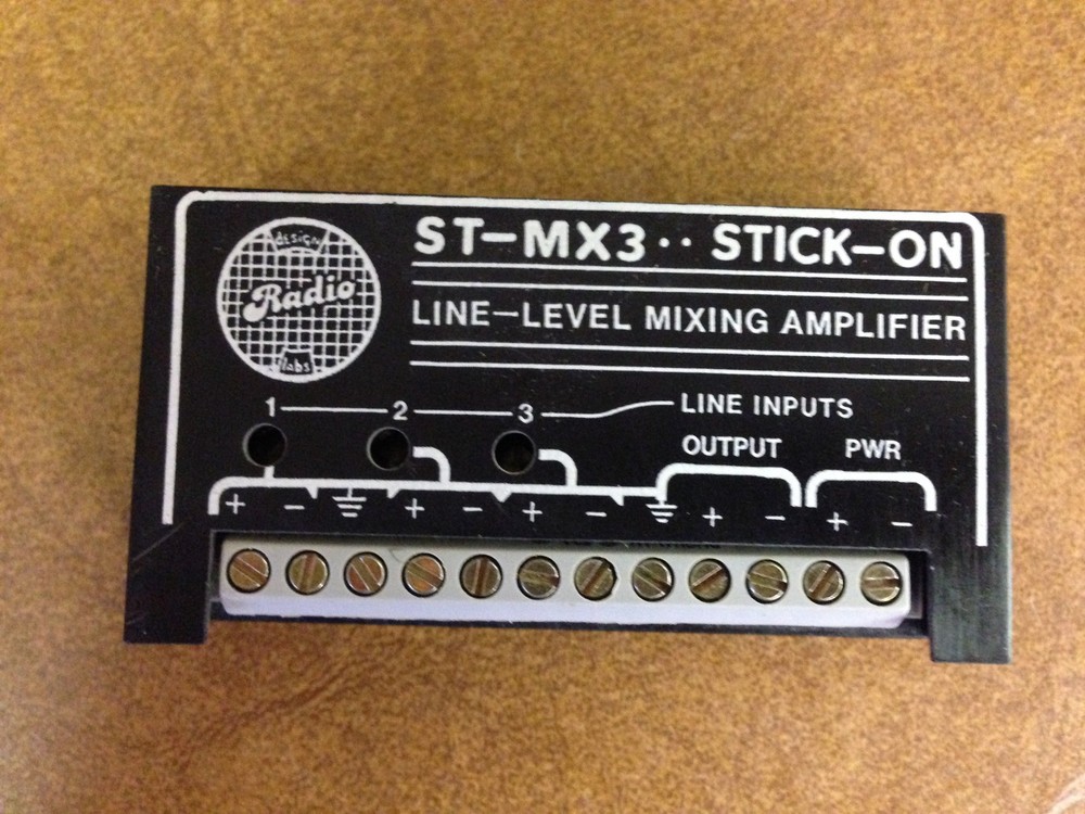 RDL ST-MX3 Line Level Mixing Amplifier STICK-ON Radio Design Labs