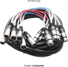 Sarlx-8X25 25-Feet 8-Channel XLR Snake Cable for Live, Recording, Studios, Gigs