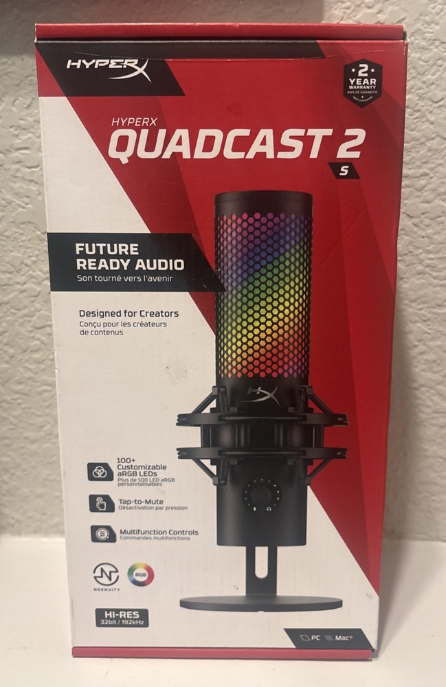 Hyper X – Quadcast 2S RGB wired USB microphone HYPERX 2 S mic – Brand New Sealed