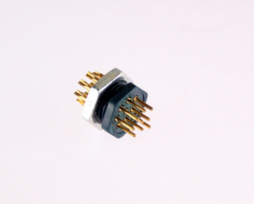 9 Pin Male Miniature Hexagonal Panel Connector Plug Hex Nut 126 Series