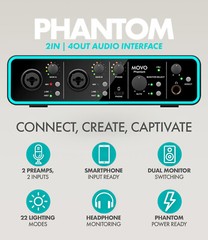 Movo PHANTOM+UM6+ASM5 2Pack Dual Audio Recording Bundle with Boom Arm