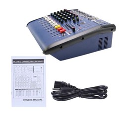 4 Channel Amplifier Audio Mixer, 250w Sound Mixer With Dual Wireless Mic, Sound