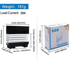 12V Dc SSR 25 DA Solid State Relay DC to AC (Input 3-32V DC Output 24-480V AC)
