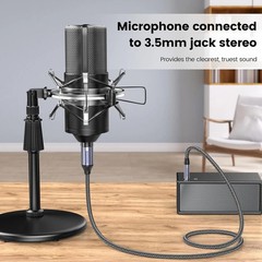 3FT XLR to 3.5Mm Cable, 1/8 Inch TRS to Female Microphone Cable, Balanced