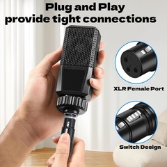 NCGGY USB Microphone Cable,Upgraded XLR to USB-A Cable with 6.6FT, Black