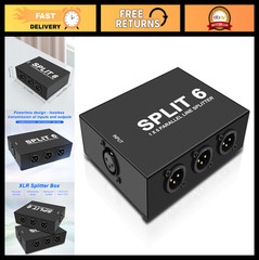 XLR Splitter Mic Box 1-IN-6-OUT/6-IN-1-OUT, 6 Channel Audio Selector Connector
