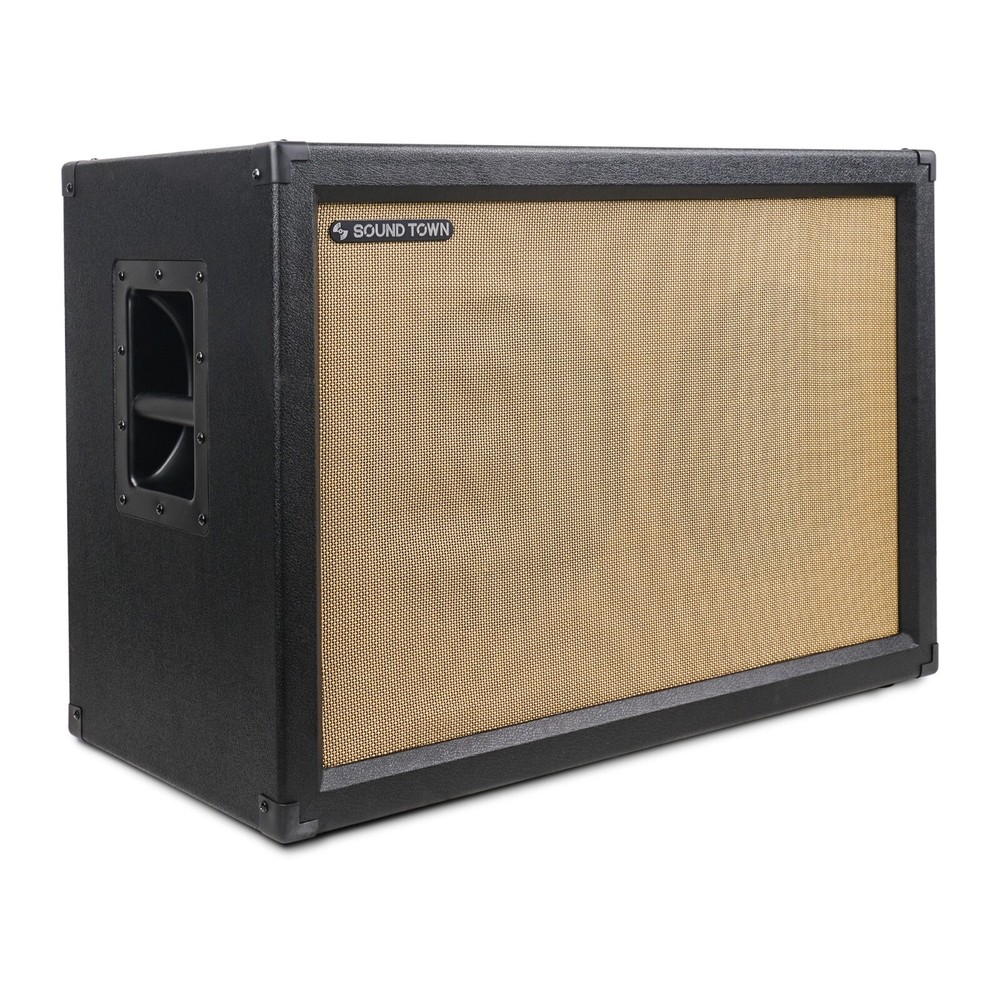 Sound Town 2 x 12″ Guitar Speaker Cabinet, Birch Plywood, Black Tolex (GUC212BK)