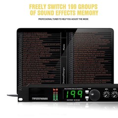 2024 Pro Digital Reverb Multi Effect Dsp Processor Audio Equalizer Vocal Mic