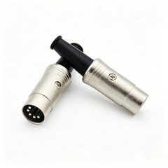 4PCS 5 Pin DIN MIDI Male Connector Heavy Duty Metal Solder Plug for Audio Cable