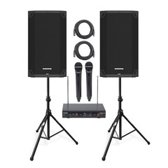Mackie Thump12BST 1300W 12-Inch Powered Loudspeaker (2) with Mic System Bundle