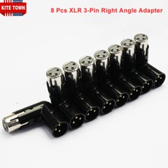 8 Pcs XLR 3-Pin Right Angle Adapter Male and Female Adjustable 4 Angle Positions