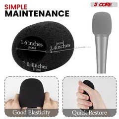 5Core Microphone Windscreen Pop Filter Sponge Foam Wind Shield Mic Cover