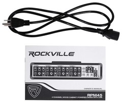 Rockville RPM45 1800w Powered 4 Channel Mixer/Amplifier w USB/EQ/Effects/Phantom
