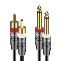 Dual 1/4 inch TS to Dual RCA Cable, Heavy Duty 1/4 Male to RCA Male Adapter S…