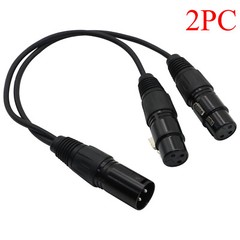 2Pack 3-Pin XLR Male Plug to Dual 2 Female Jack Y Splitter Mic DJ Adaptor 16 AWG