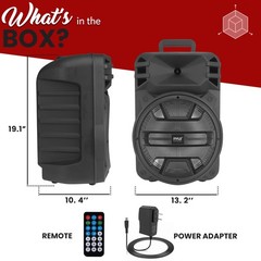 Pyle 12“ Portable Bluetooth Speaker System – 800 Watts – One Size, Black