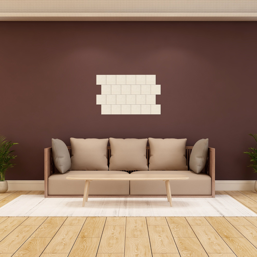 Polyester Acoustic Blocks Beige NEW 3D Decorative Wall Art Peel & Stick (24pk)