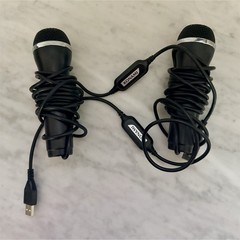 Konami USB Wired Handheld Stand-Held Microphones Set of 2 Black Pair