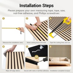 TONOR Wood Wall Panels for Interior Wall Decor, Wood Slat Acoustic Panels