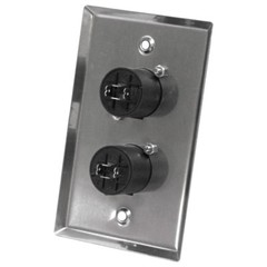 Seismic Audio – Stainless Steel Wall Plate – Dual 4 Pole Speakon Connectors