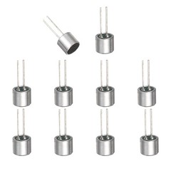 Cylindrical Electret Condenser Mic Inserts with Pins -50dB Pack of 10 Silver
