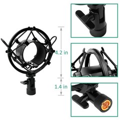 AT2020 Mic Stand, Adjustable Height Desk Mic Stand with Shock Mount, Foam Win…