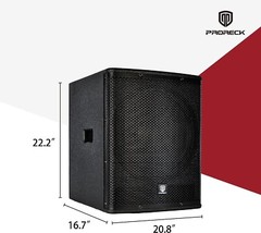 PRORECK 15″ Powered PA Sub 2000W DSP Class D Outdoor Mega Party Event Speaker