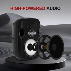 PRORECK 600W 8″ Active PA Speaker System Bluetooth DJ Party Portable Mic Stands